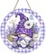 Gnome Lavender Flower Sign for Front Door Decor, Anemone Purple Buffalo Plaid Wood Door Hanger for Outdoor Outside Porch, Summer Farmhouse Wooden Wreath Indoor Wall Hanging Decoration